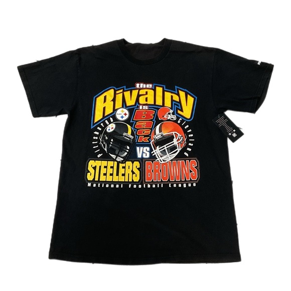 Vintage 90's Puma Cleveland vs Pittsburgh NFL T-Shirt - Picture 1 of 4